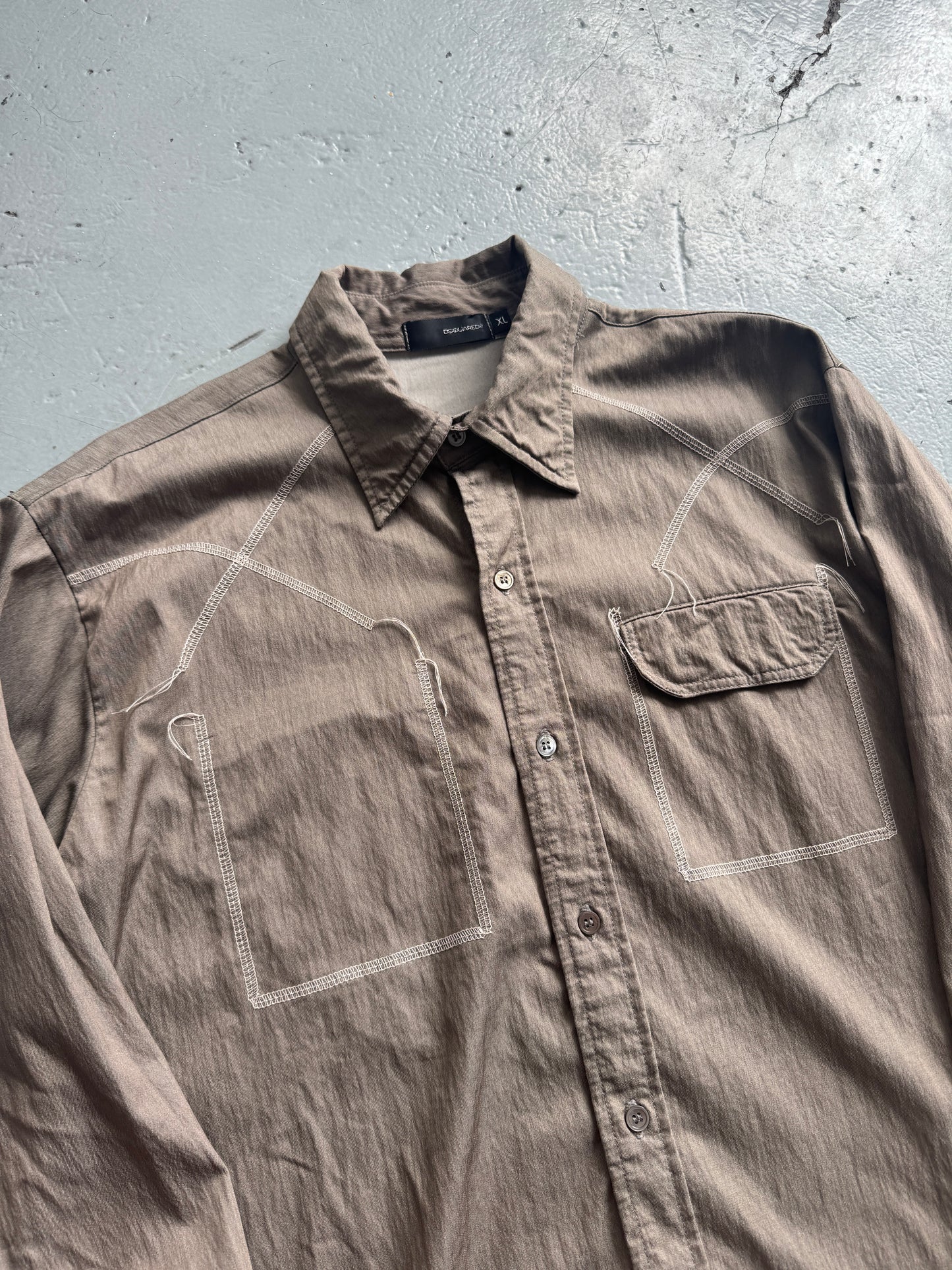 dsquared stitch detail shirt