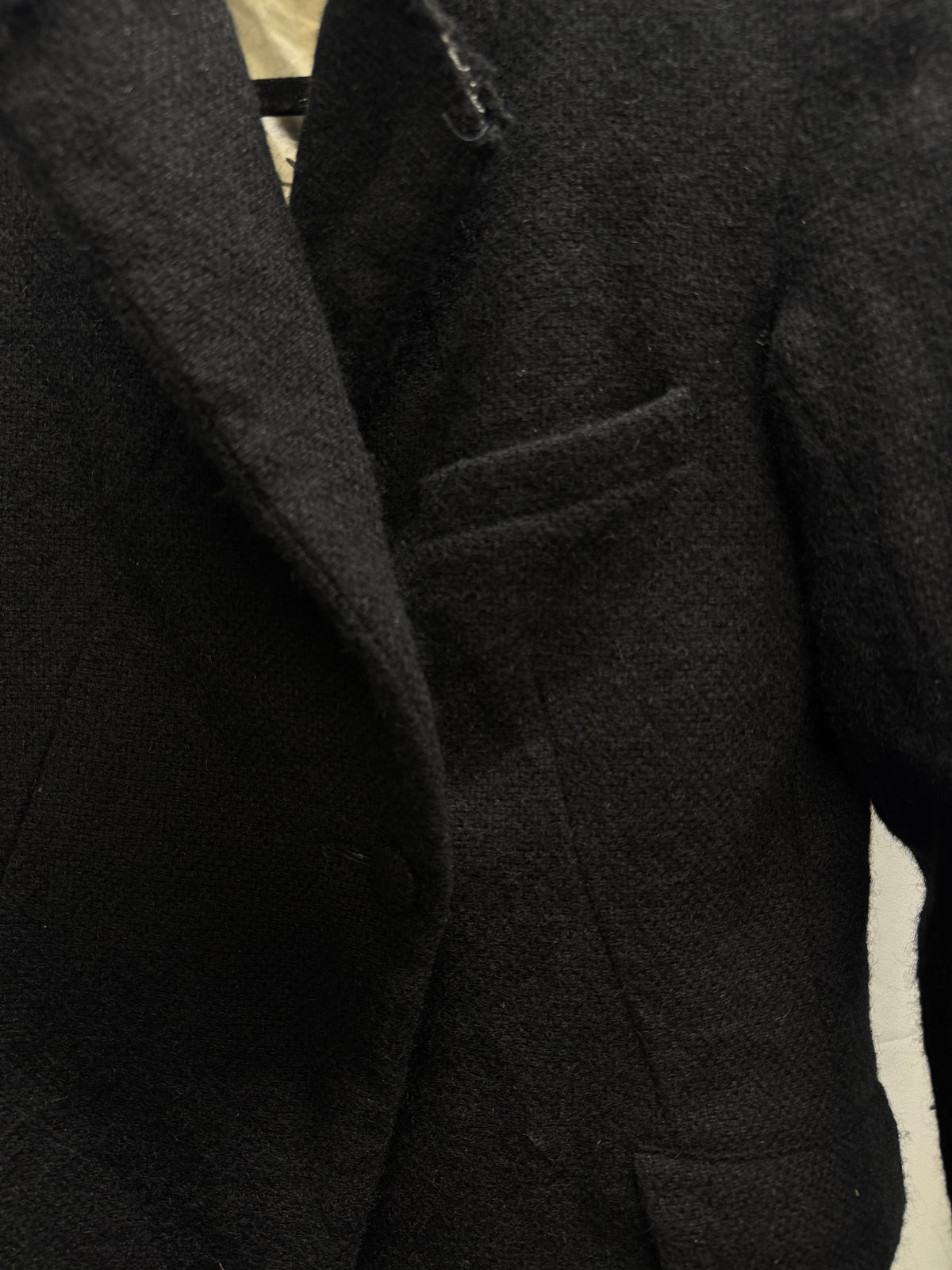Elena Dawson Raw Wool Scarf Attachment Tailored Blazer
