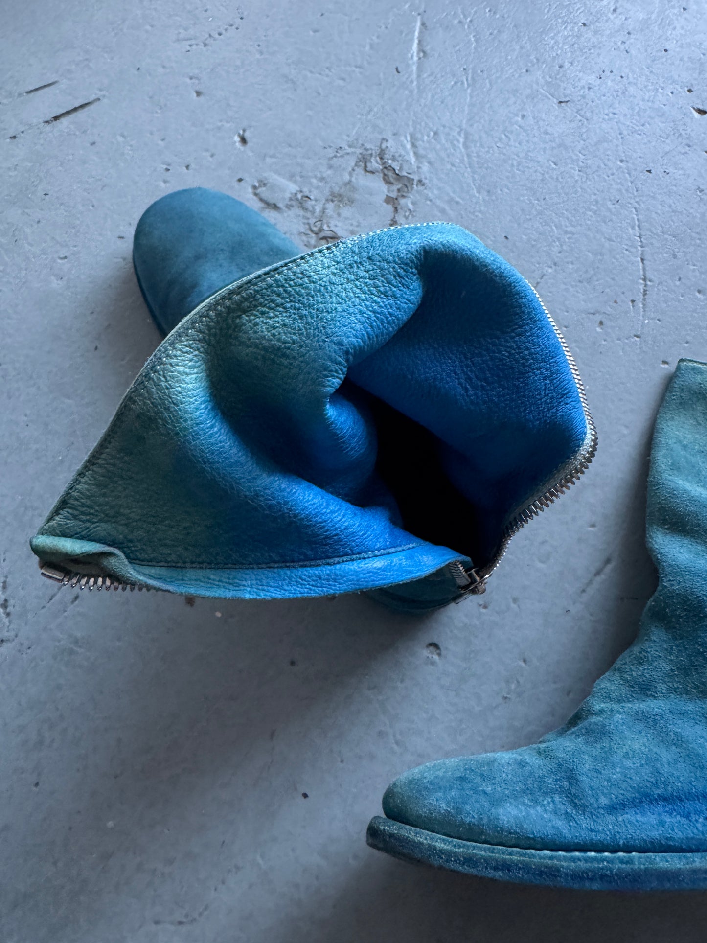 guidi blue reverse leather backzip boots