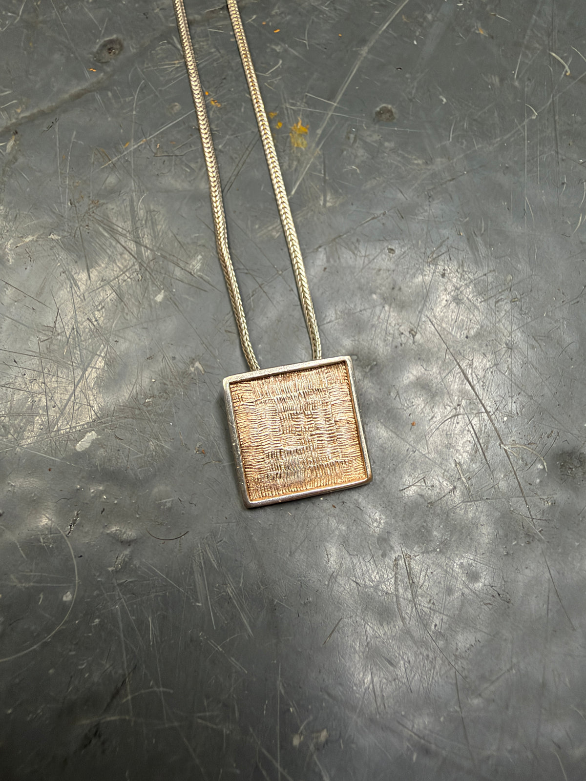 Yves Saint Laurent Rive Gauche Hedi Slimane 02 Square Pendant Necklace
