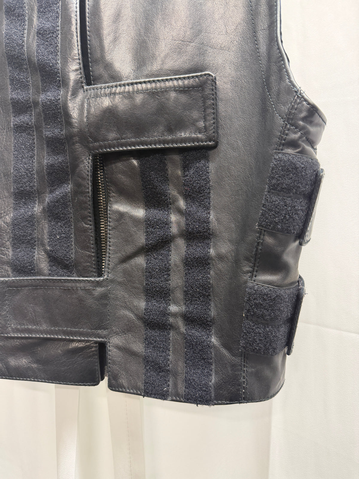 Dirk Bikkembergs AW96 Velcro Strap Bullet Moto Leather Vest (L)