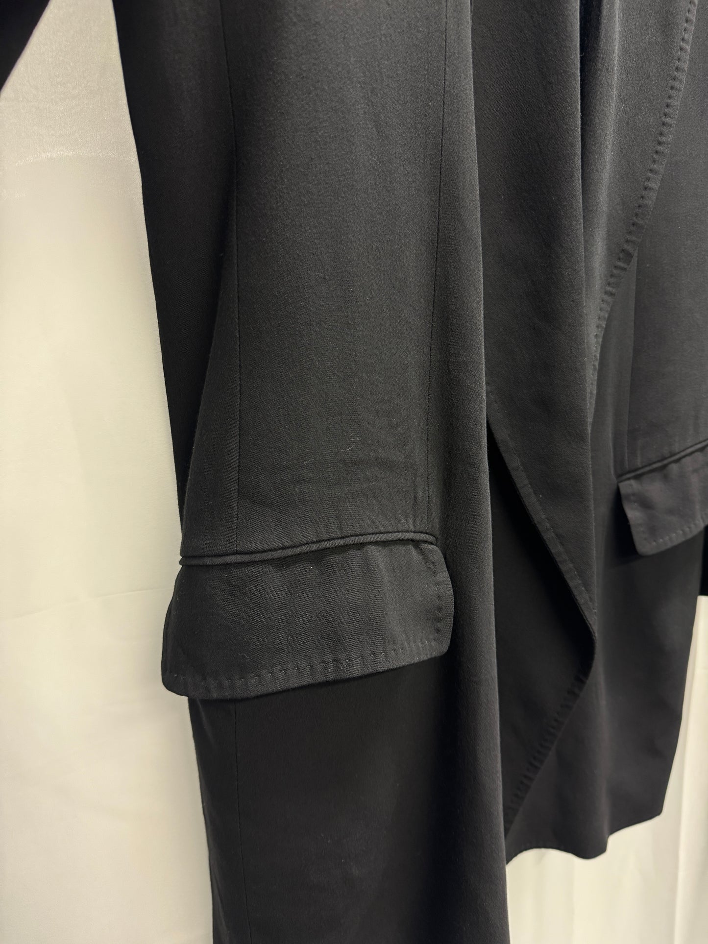 ann demeulemeester open front deep lapel coat