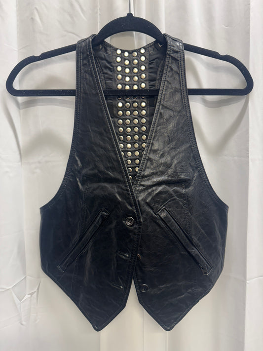 LGB Thick Calfskin Leather Studded Vest
