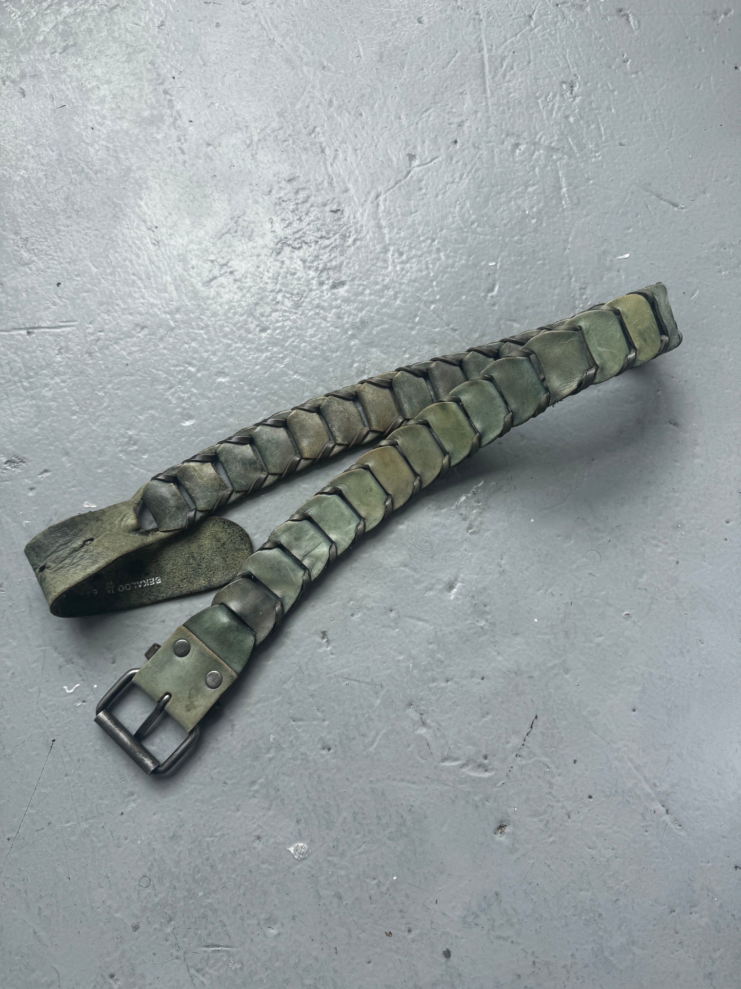 green leather belt 32 max