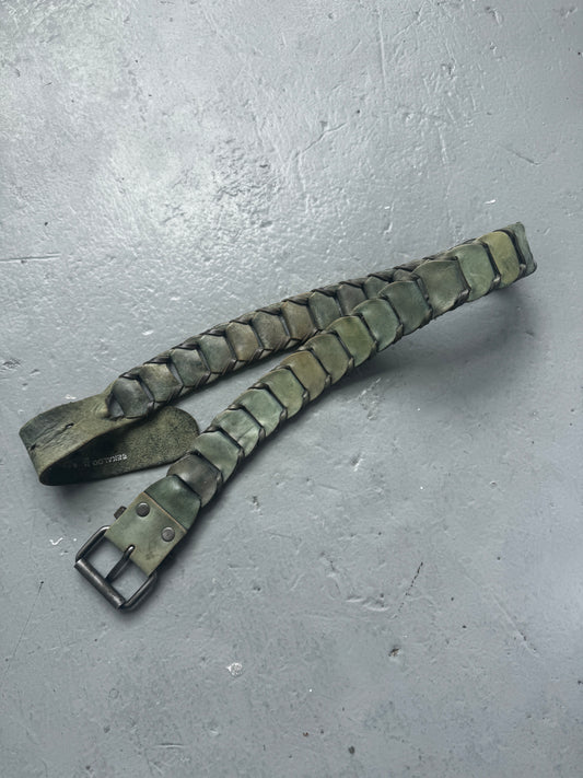 green leather belt 32 max