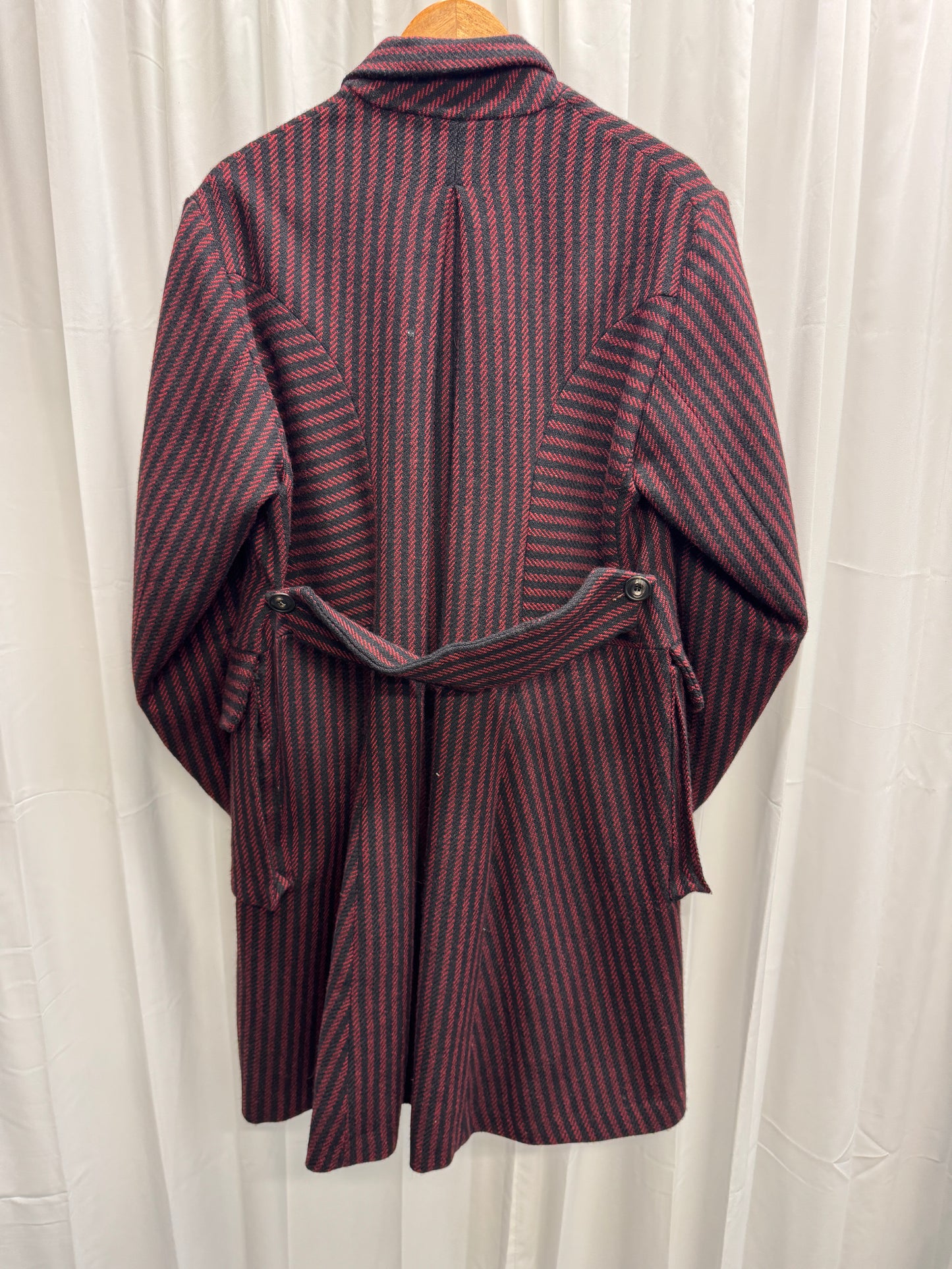 John Alexander Skelton CX AW21 British Wool Striped High Collar Coat