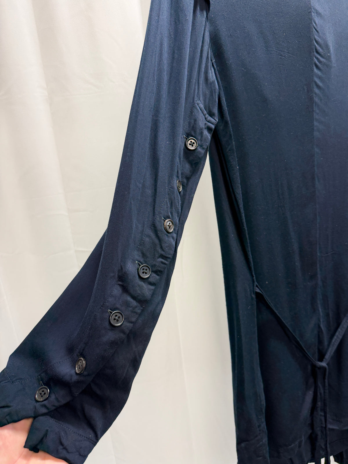 Ann Demeulemeester c. 2000 Double Layer Fencing Buttoned Lightweight Jacket