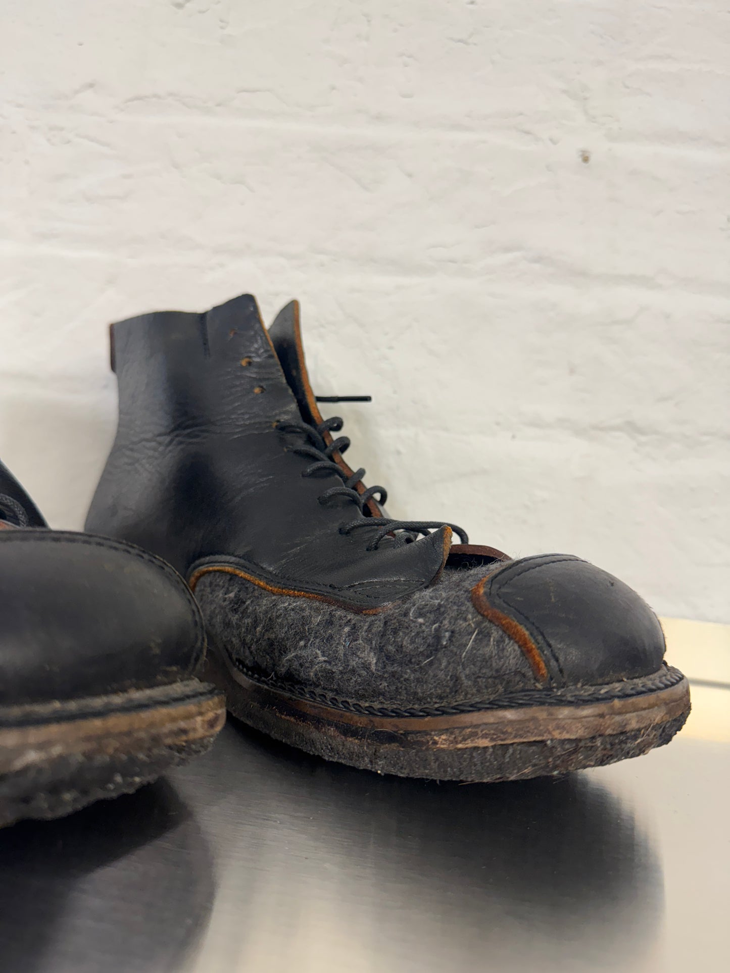 mihara yasuhiro felt and leather boot