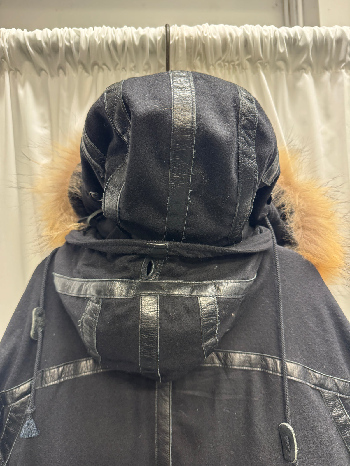 John Undercover × Pendleton AW15 - Raccoon Fur Hooded Leather Trim Wool Parka
