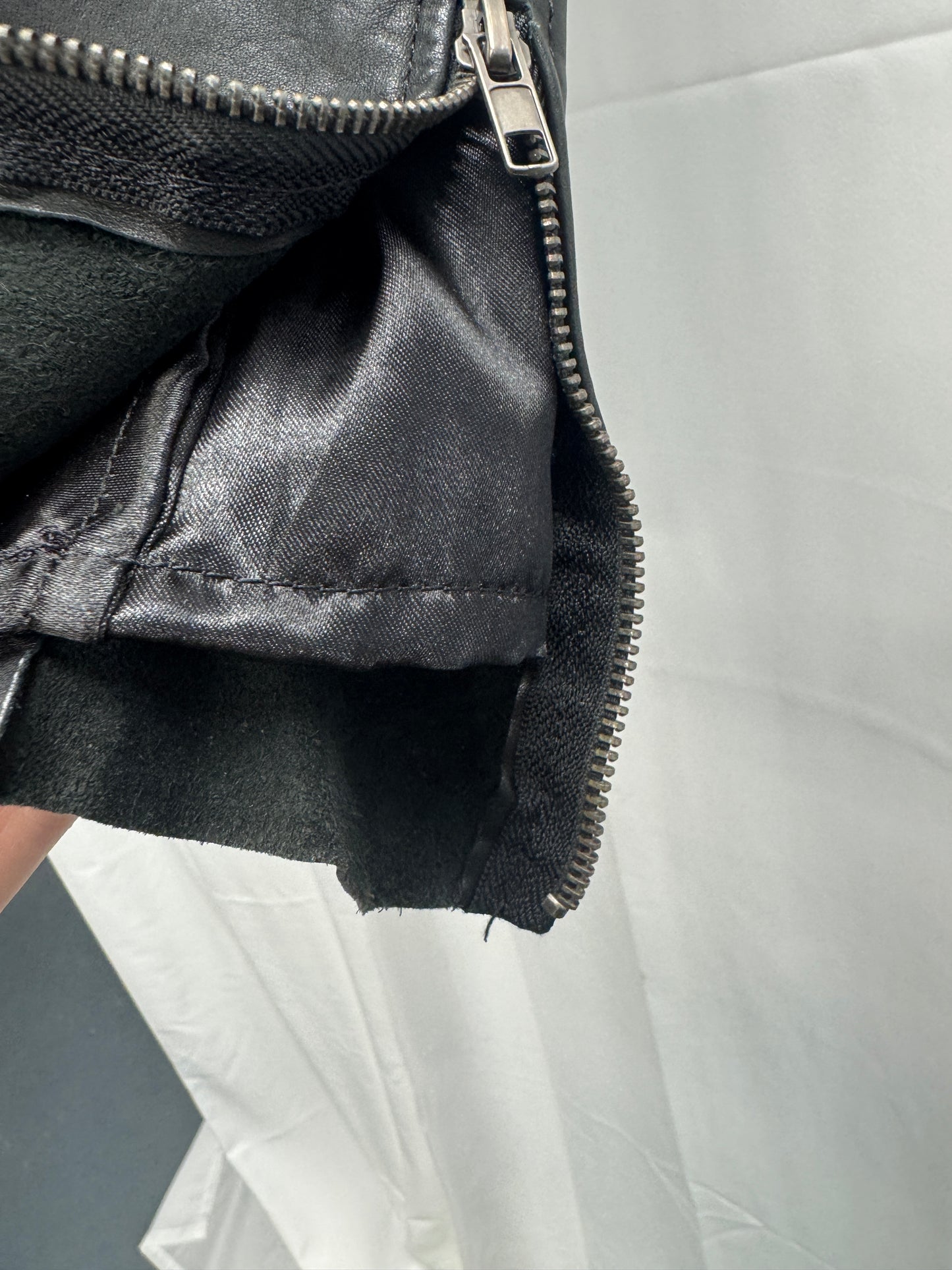 Cedric Jacquemyn hraun textured sheepskin collared leather jacket
