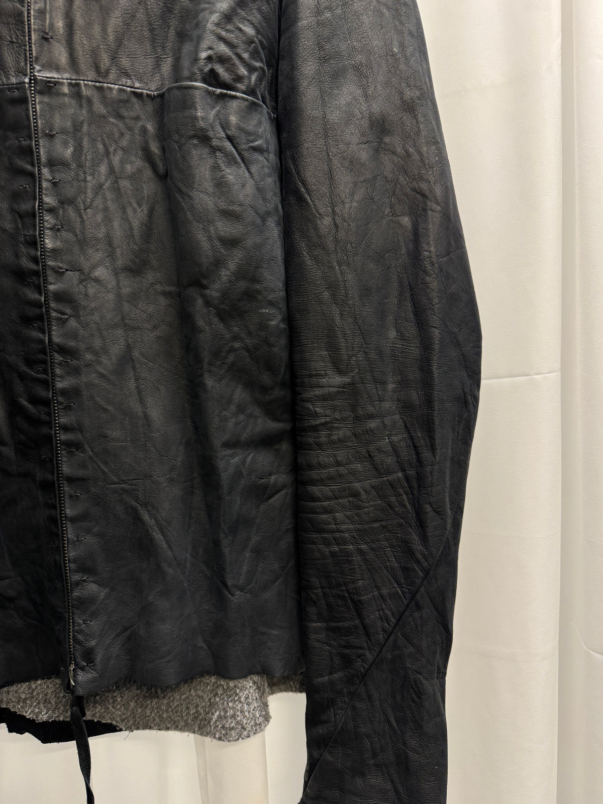 m.a+ Knit-Lined Leather Hooded Aviator Jacket