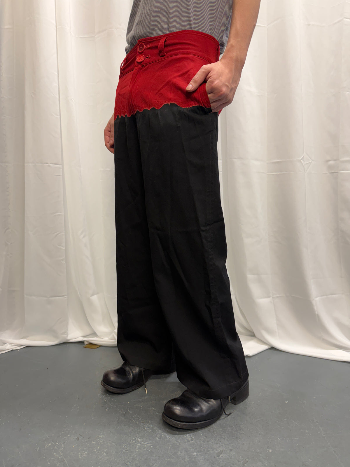 Y’s Yohji Yamamoto Bleach-Split Wool Trousers