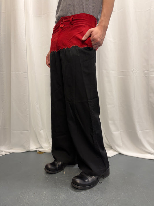 Y’s Yohji Yamamoto Bleach-Split Wool Trousers