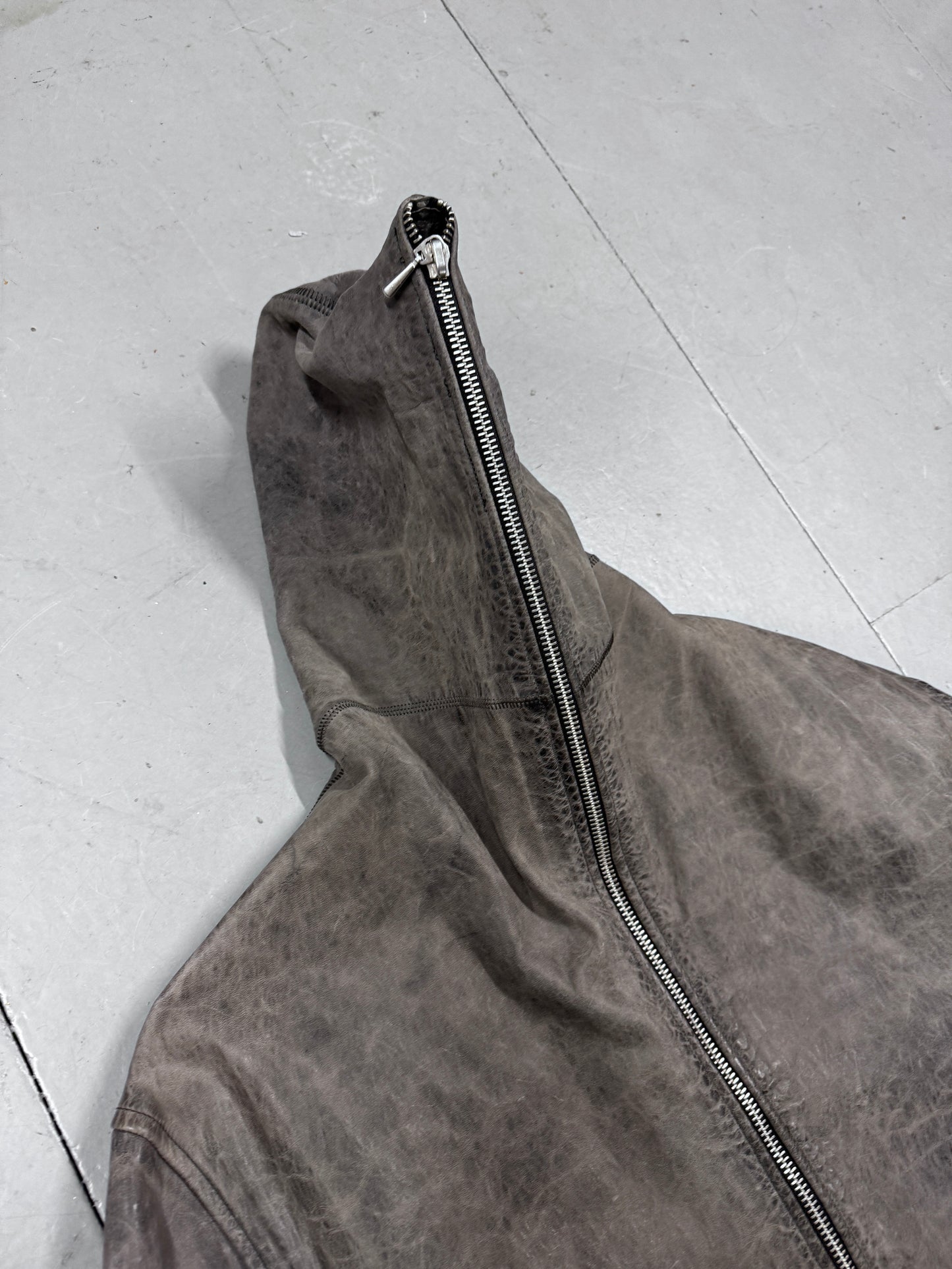 Isaac Sellam Full Zip Textured Leather Coat