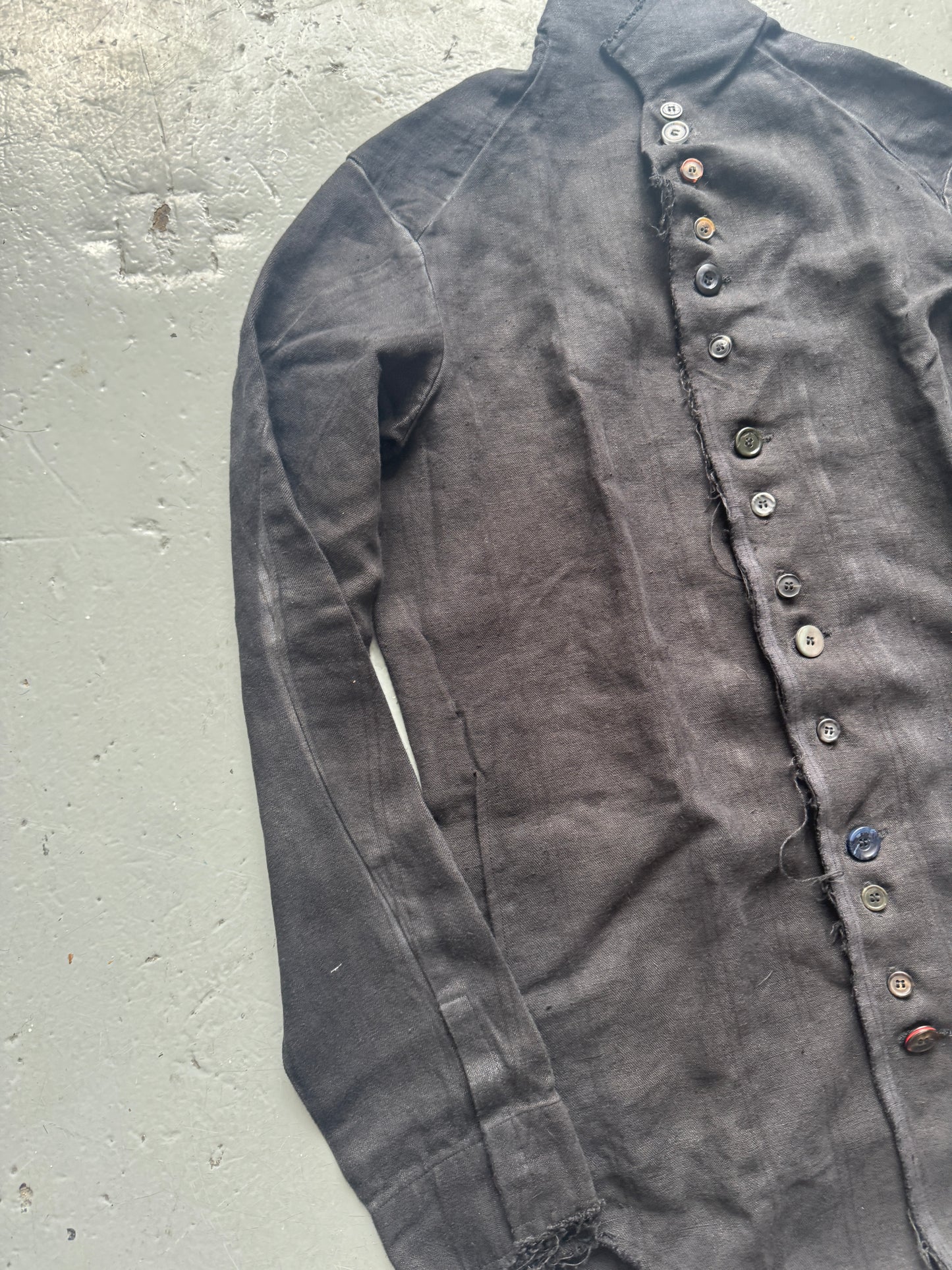 zam barrett multi button heavy linen jacket