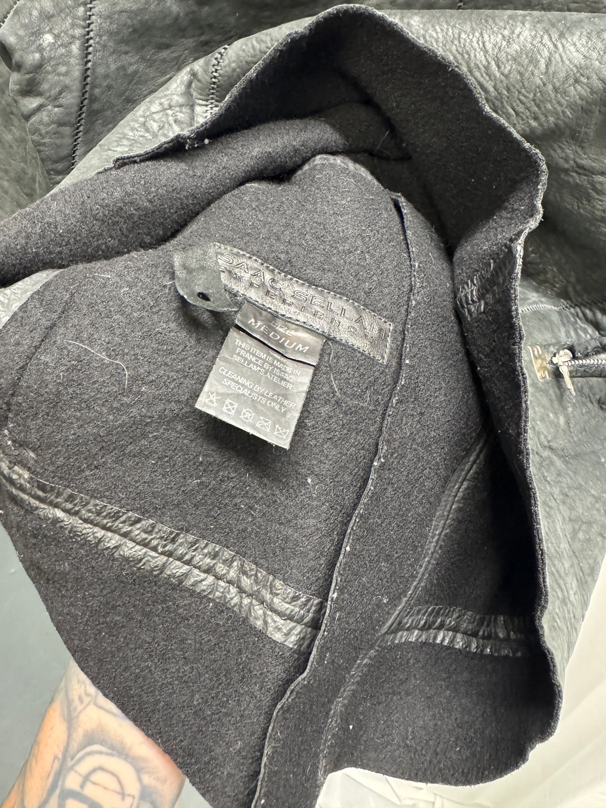 Isaac Sellam Black Textured Leather Jacket