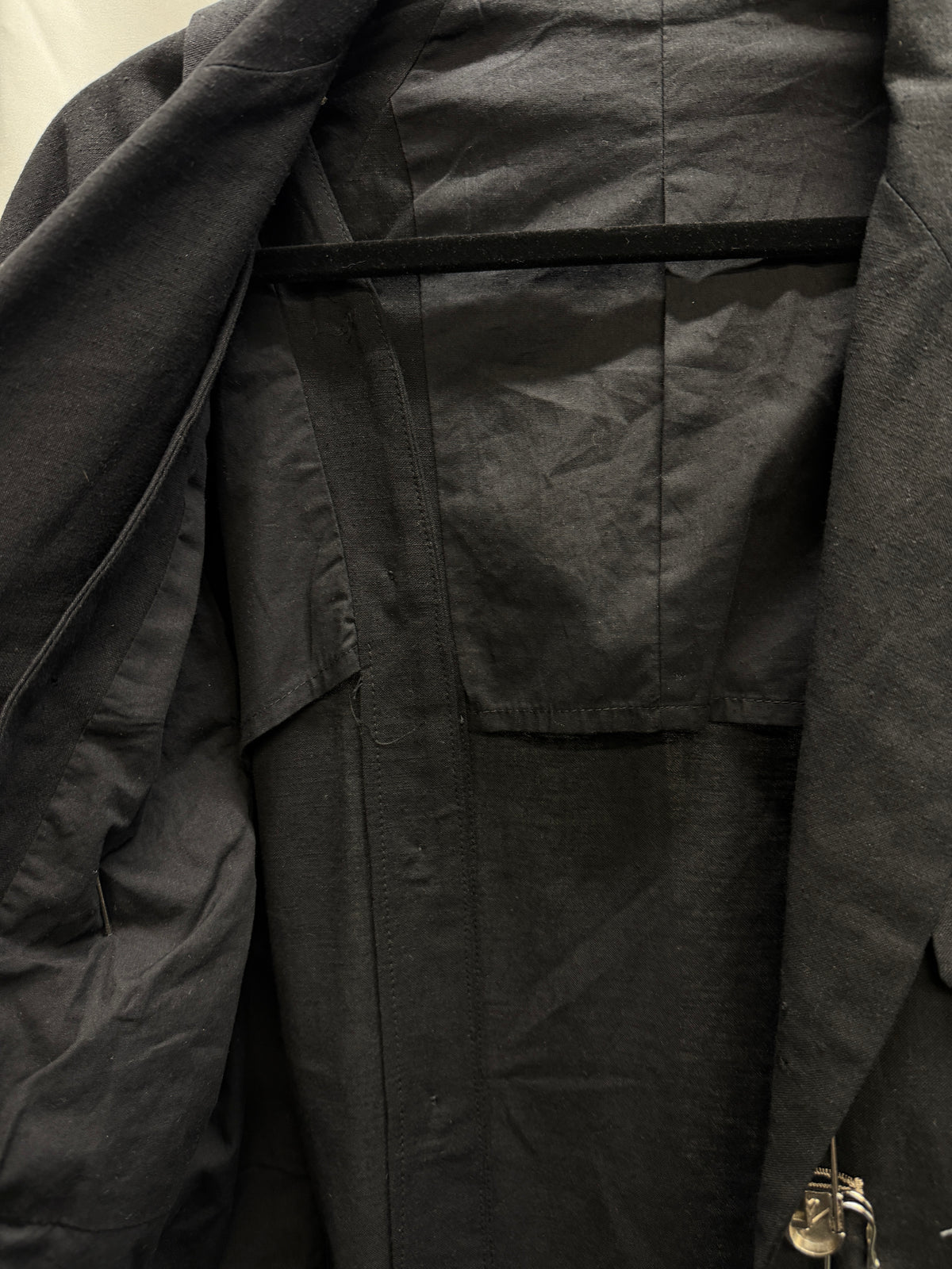 Yohji Yamamoto Pour Homme Cluster Safety Pin Asymmetric Buttoned Blazer (M)