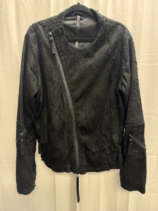 barbara i gongini reverse leather asymmetric jacket