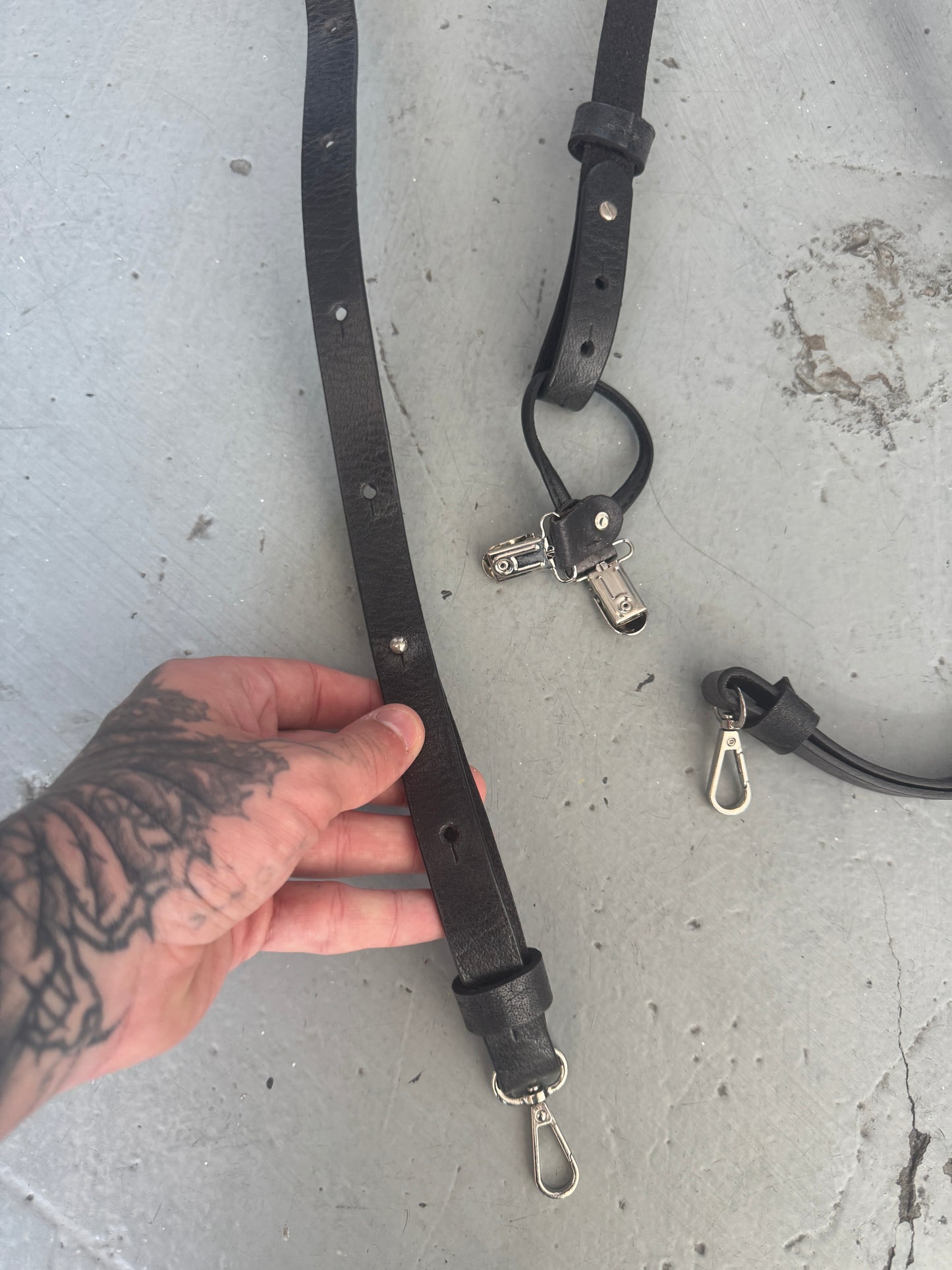 bolongaro trevor leather suspenders