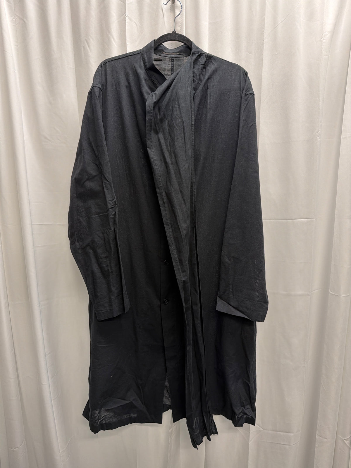 Yohji Yamamoto Pour Homme Attached Scarf Long Shirt Coat (M)