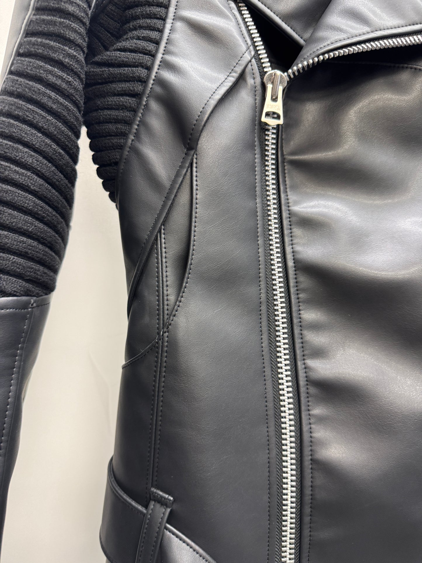 Junya Watanabe AW25 Pleather Rib Insert Moto Jacket