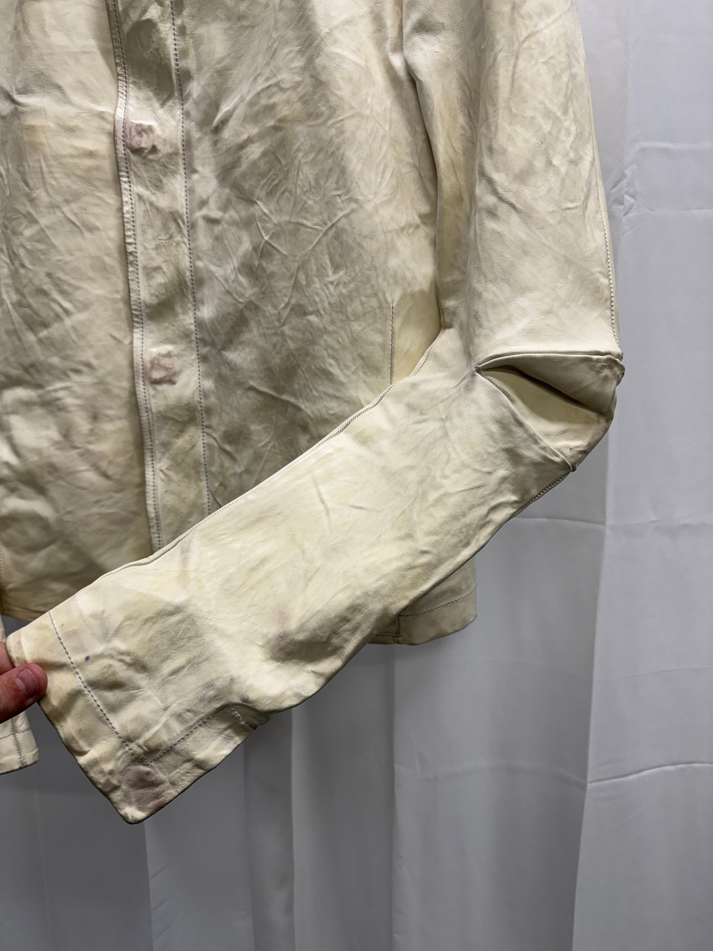 carol christian poell aw05 dispossessed white kangaroo scar stitch jacket