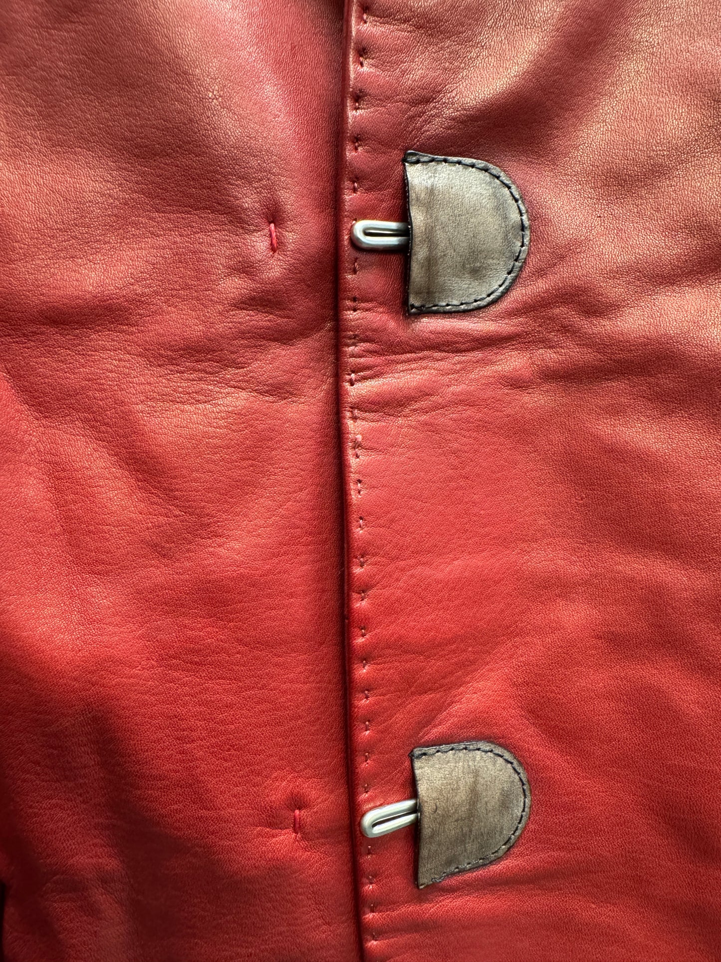 YOHAN SERFATY — In-Carnation AW09 Red Calfskin Clasped Blazer