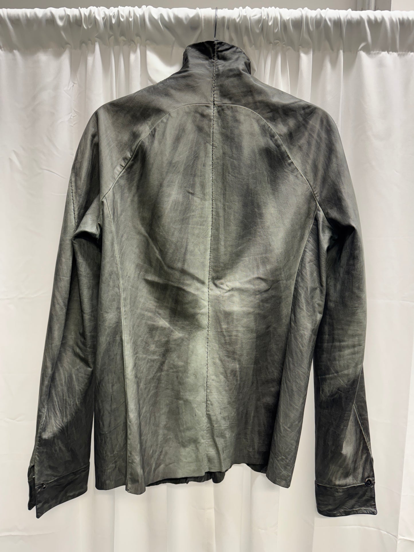 m.a+ anatomical textured calfskin shirt jacket