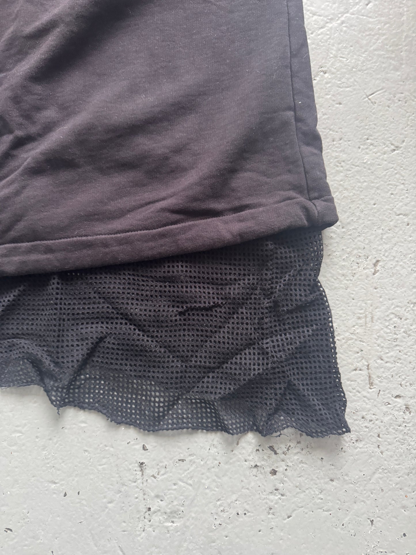 thom krom overlock layered short sleeve hoodie