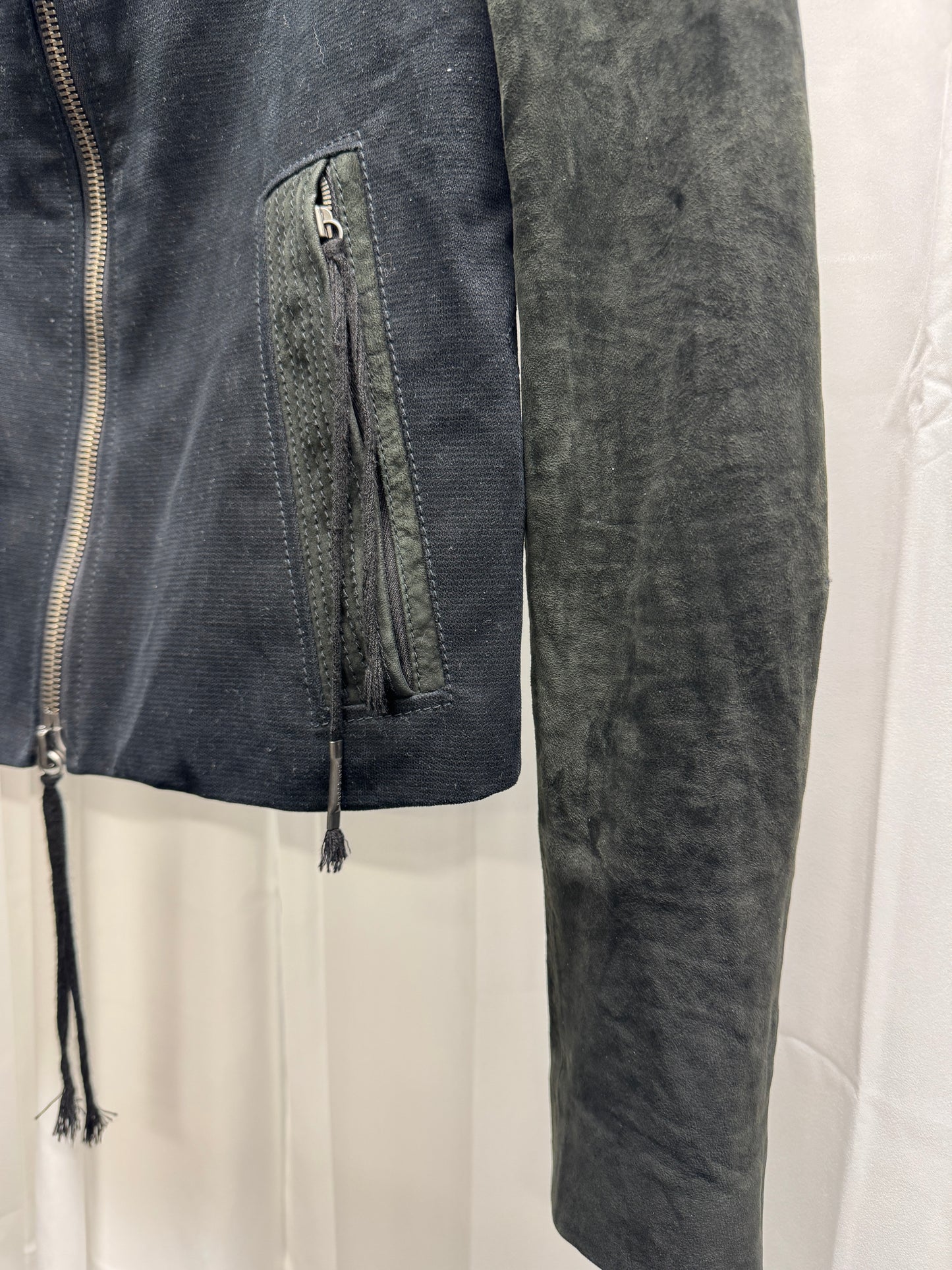 damir doma leather sleeve and belt jacket