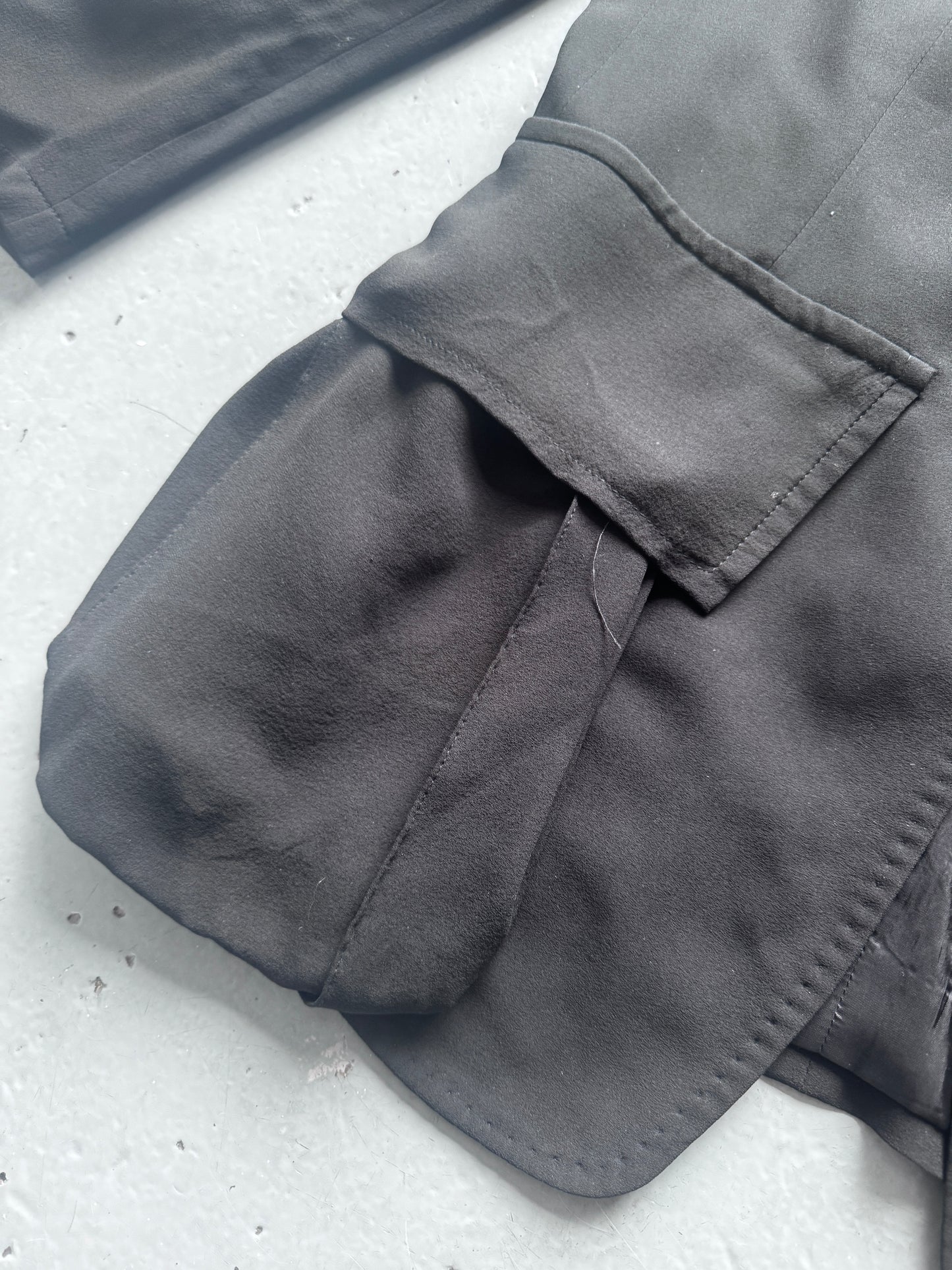 ann demeulemeester extended detail silk blazer