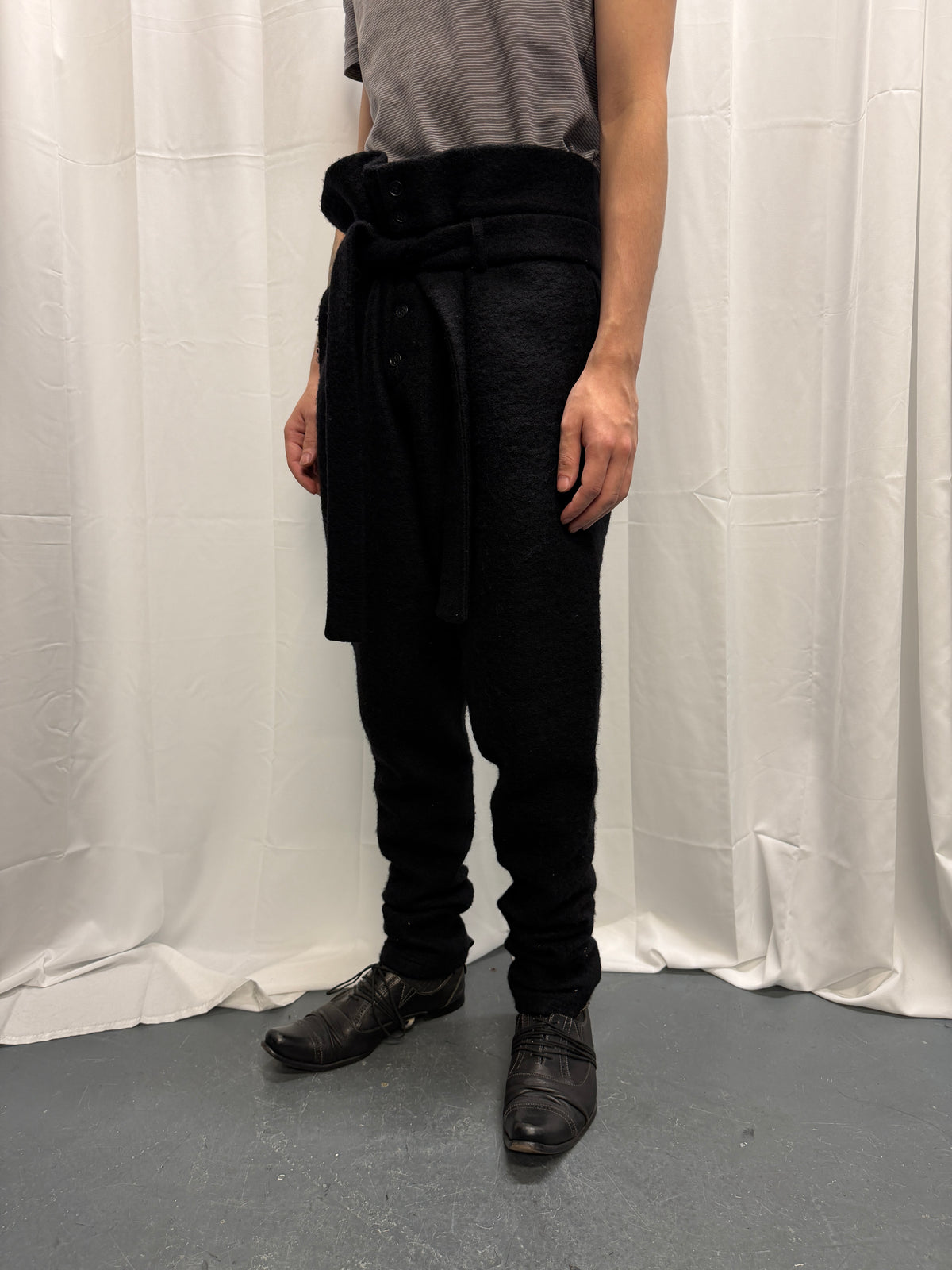 Cedric Jacquemyn hraun felt wool faun trouser