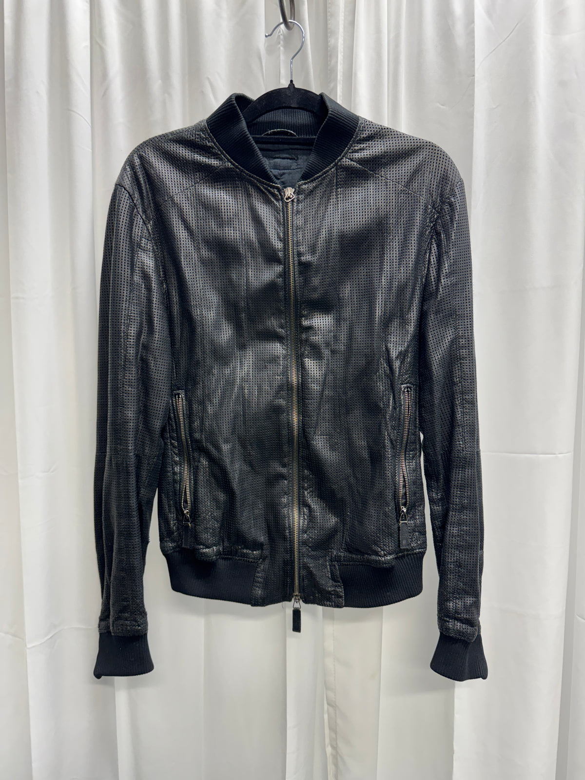 Emporio Armani SS09 Laser Perforated Lambskin Bomber Jacket