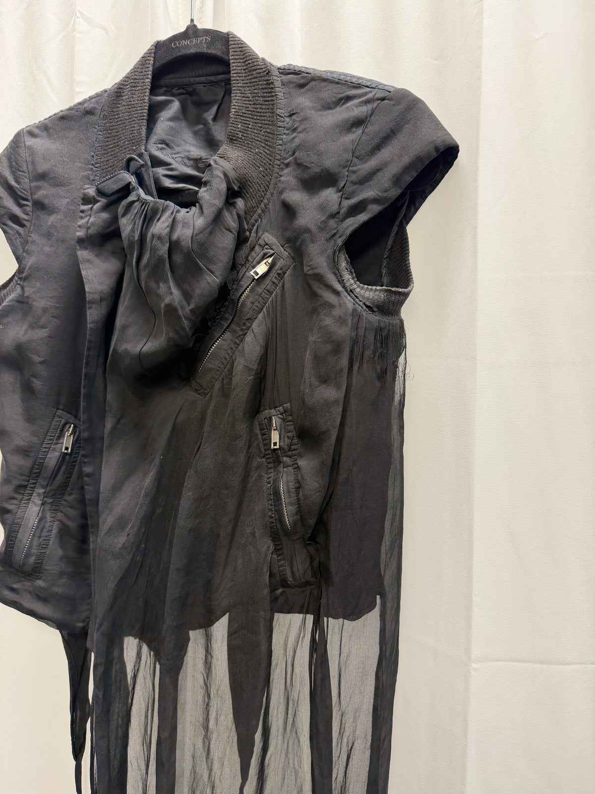 Rick Owens Waterfall Zip Up Bolero Vest (S)