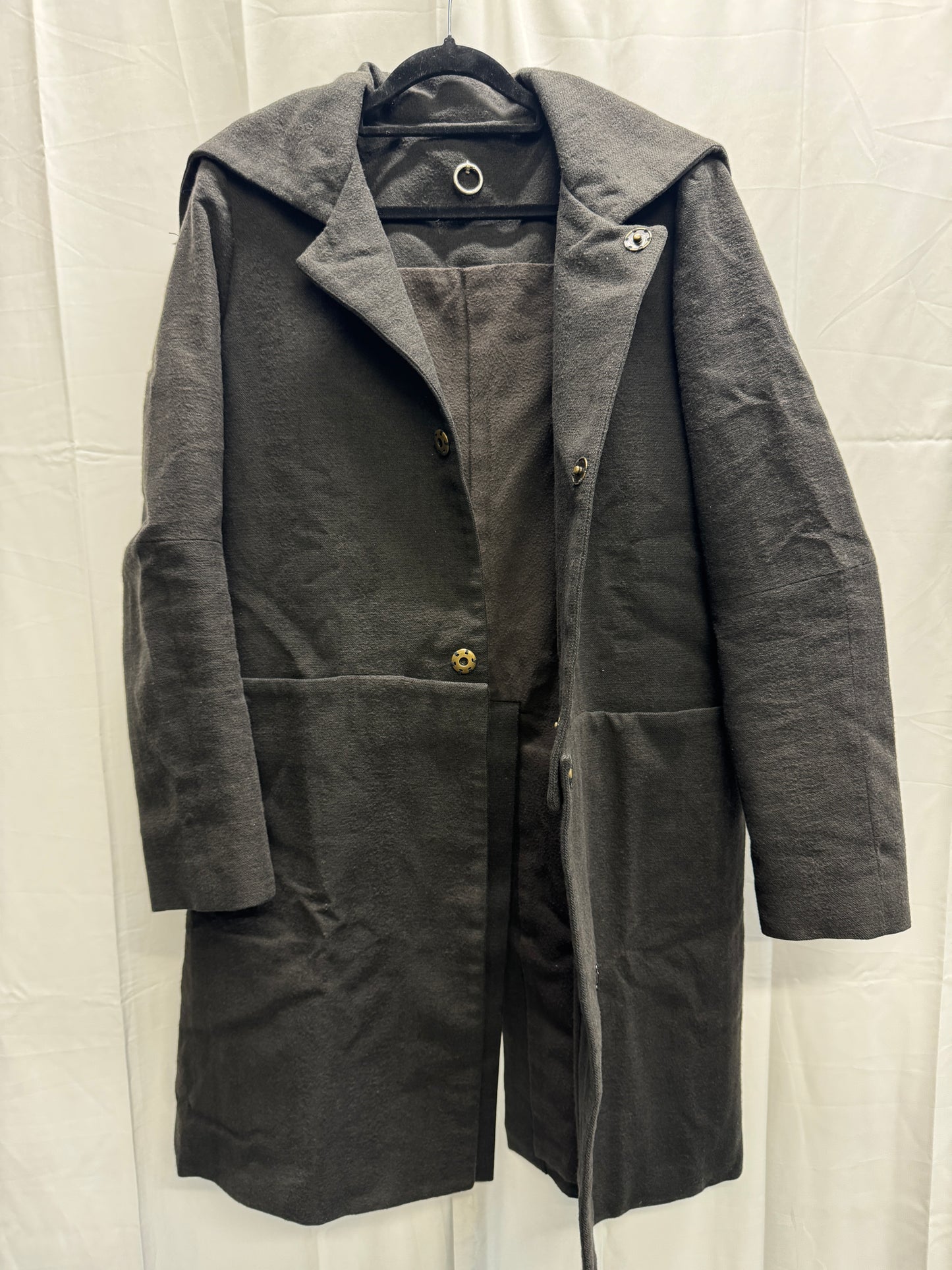 s/stere thick cashmere blend wing collar split coat
