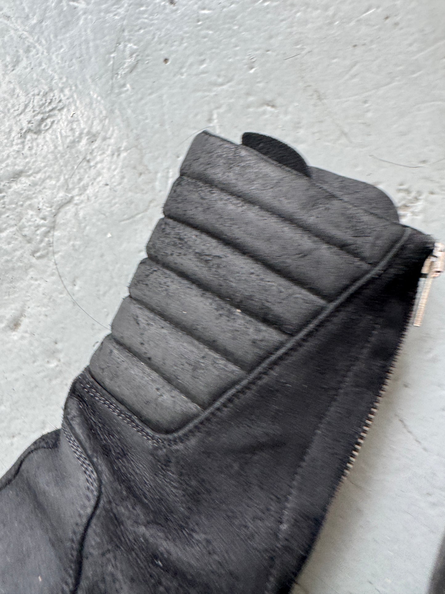 Rick Owens AW11 Limo Blistered Reverse Leather Mohawk Creeper Boot
