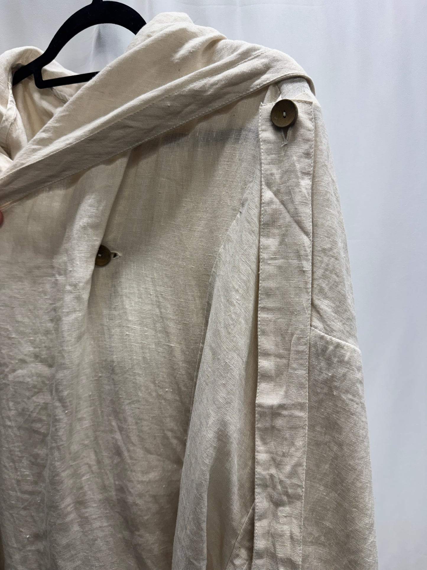 Barbara I Gongini Harness Bondage Asymmetrical Hooded Linen Coat