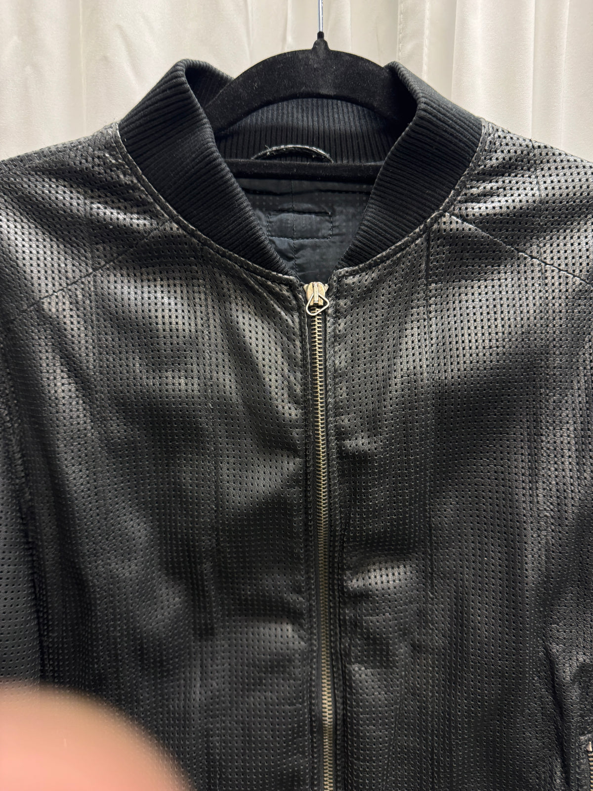 Emporio Armani SS09 Laser Perforated Lambskin Bomber Jacket