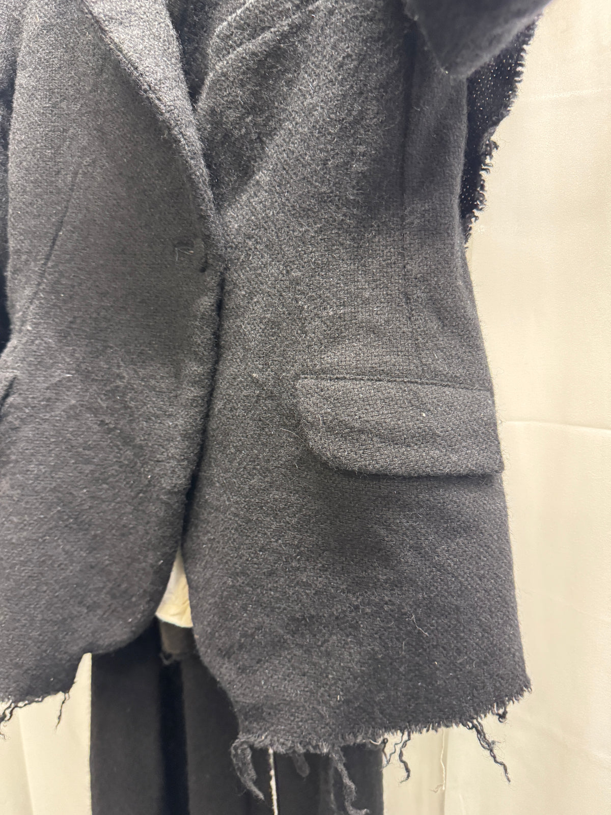 Elena Dawson Raw Wool Scarf Attachment Tailored Blazer