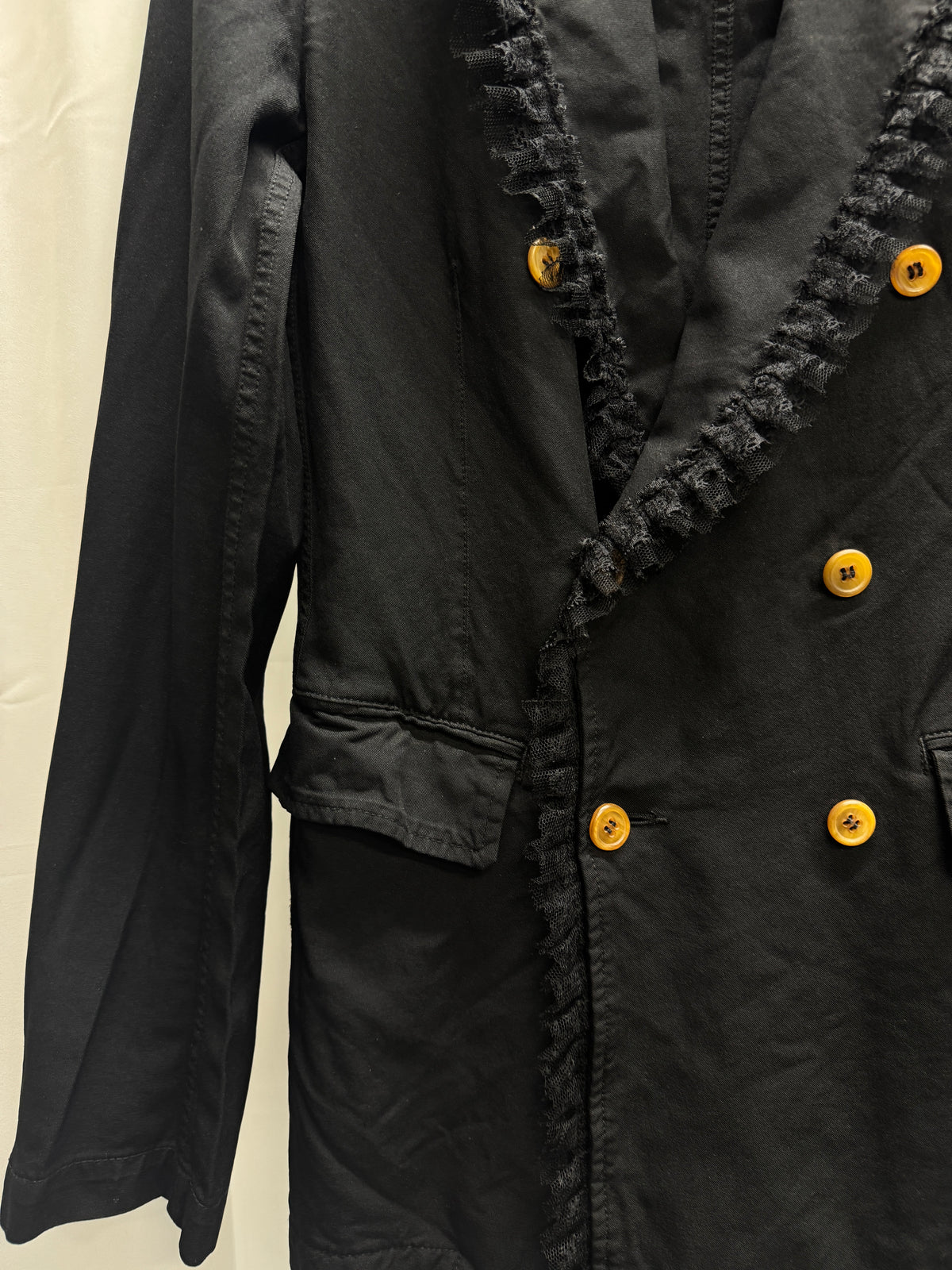 Comme Des Garcons Homme Plus AW10 Protection Boiled Poly Frilled Blazer