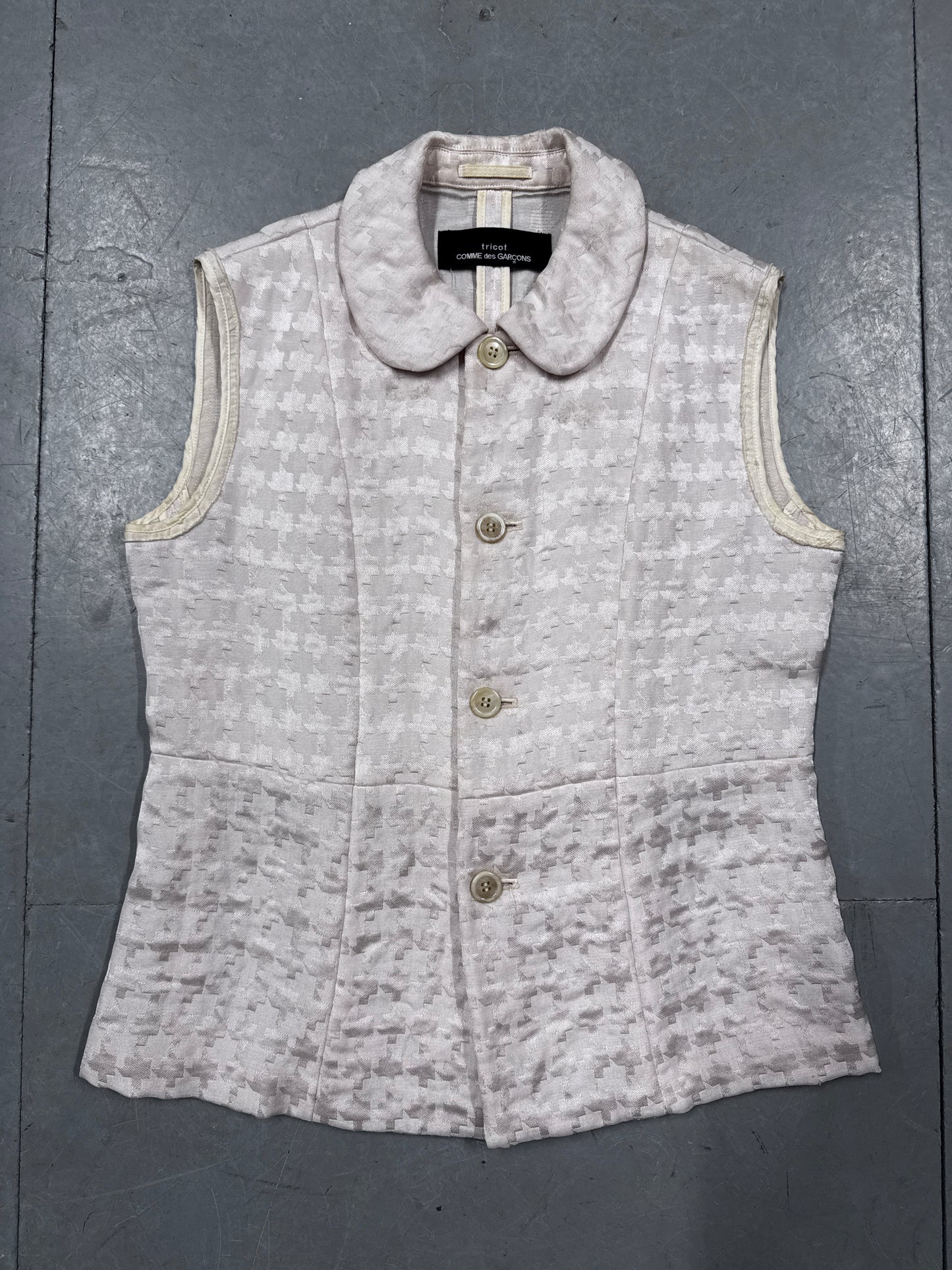 Comme Des Garçons Tricot Pearl Houndstooth Vest