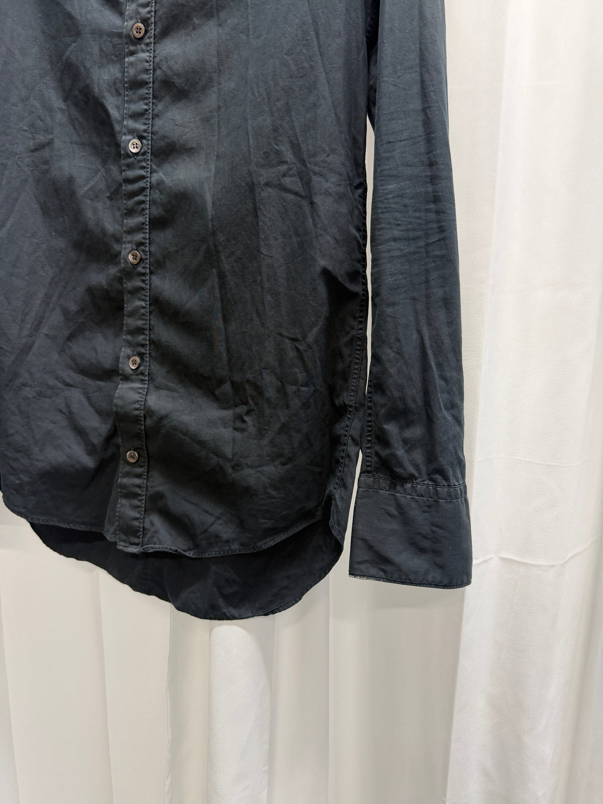 Carol Christian Poell High Collar Button-Up Cotton Shirt (XS)