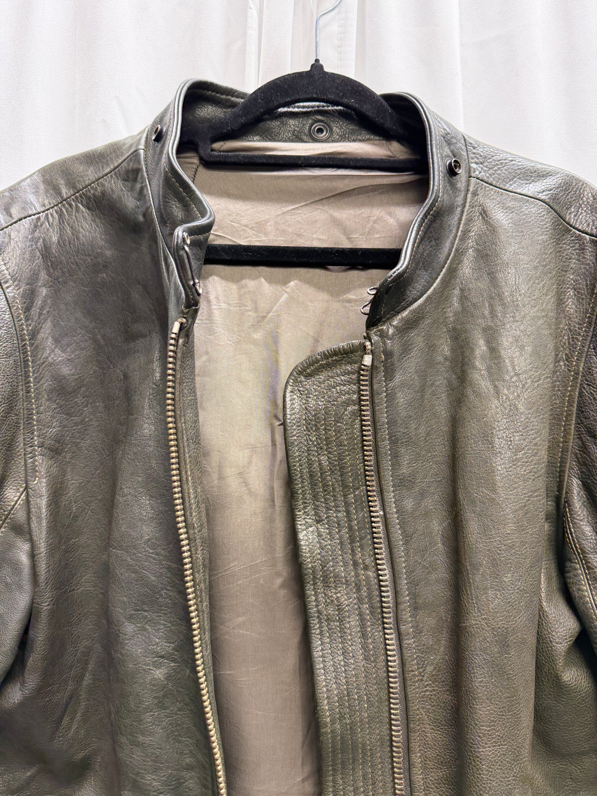 Rick Owens c.2008 Dust Calfskin Intarsia Jacket (L)