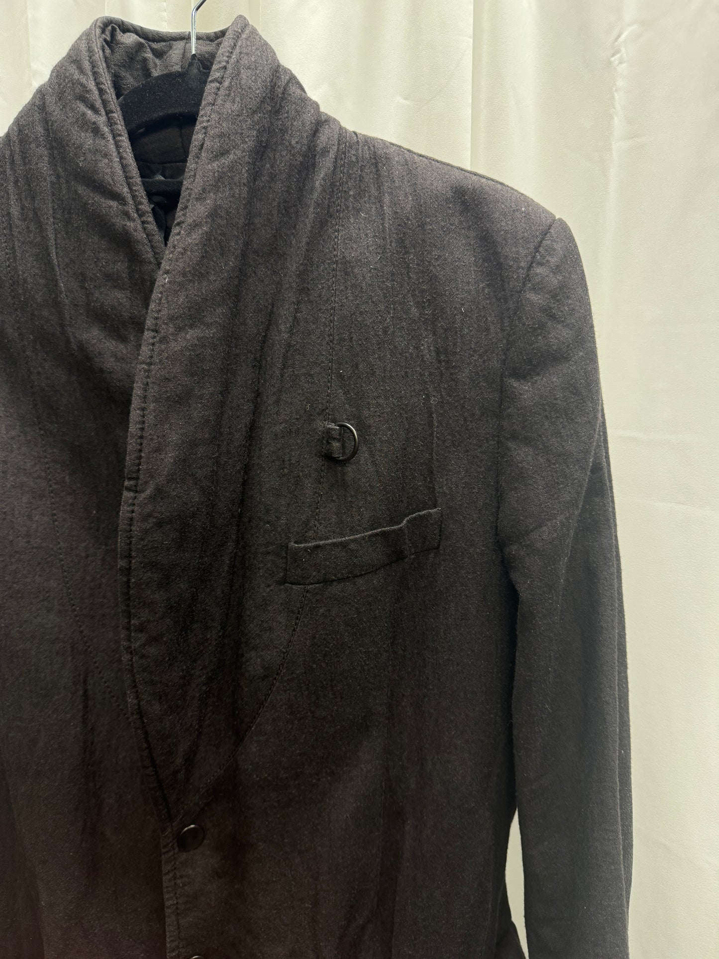 Ann Demeulemeester AW06 Circle Lapel Wool Ramie Padded Coat