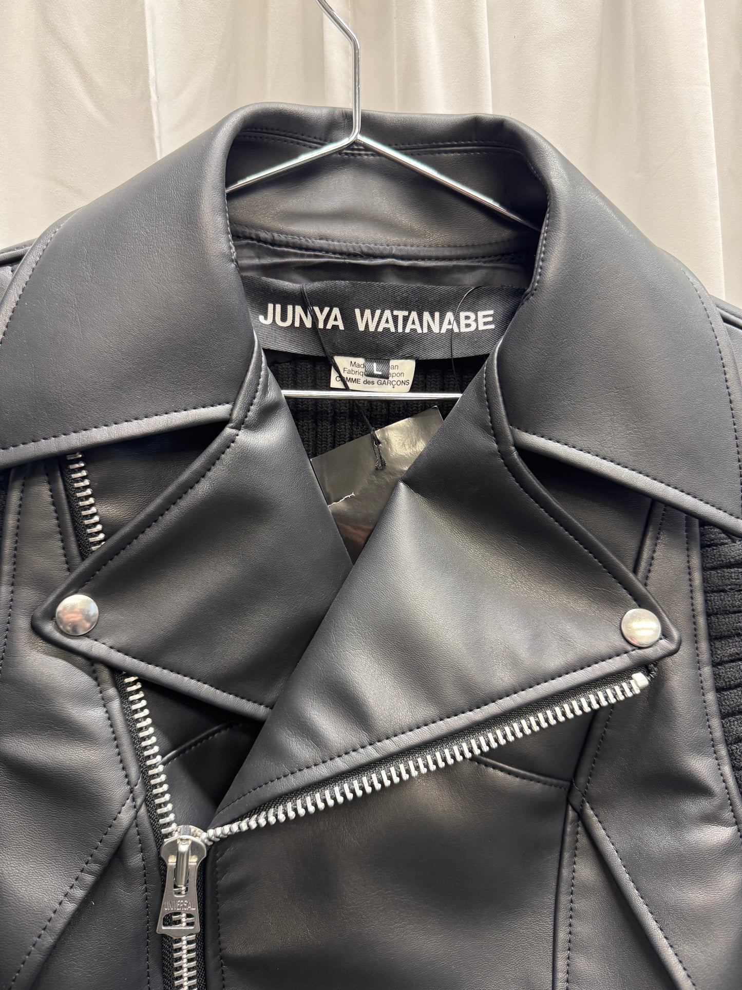 Junya Watanabe AW25 Pleather Rib Insert Moto Jacket