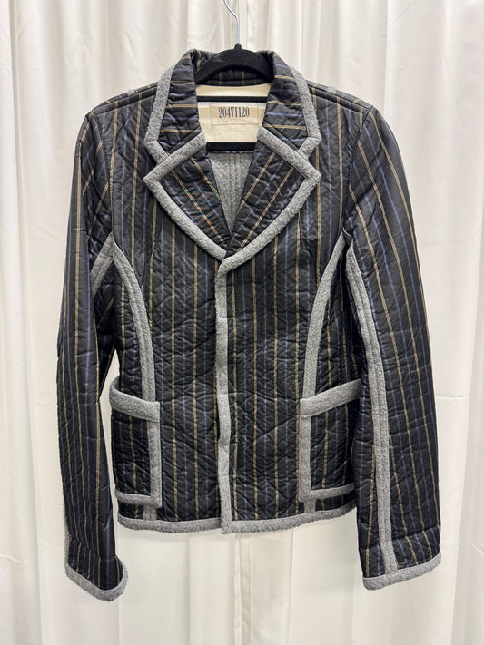 20471120 Early 2000s Sculptural Quilted Felt Wool-Trim Jacket