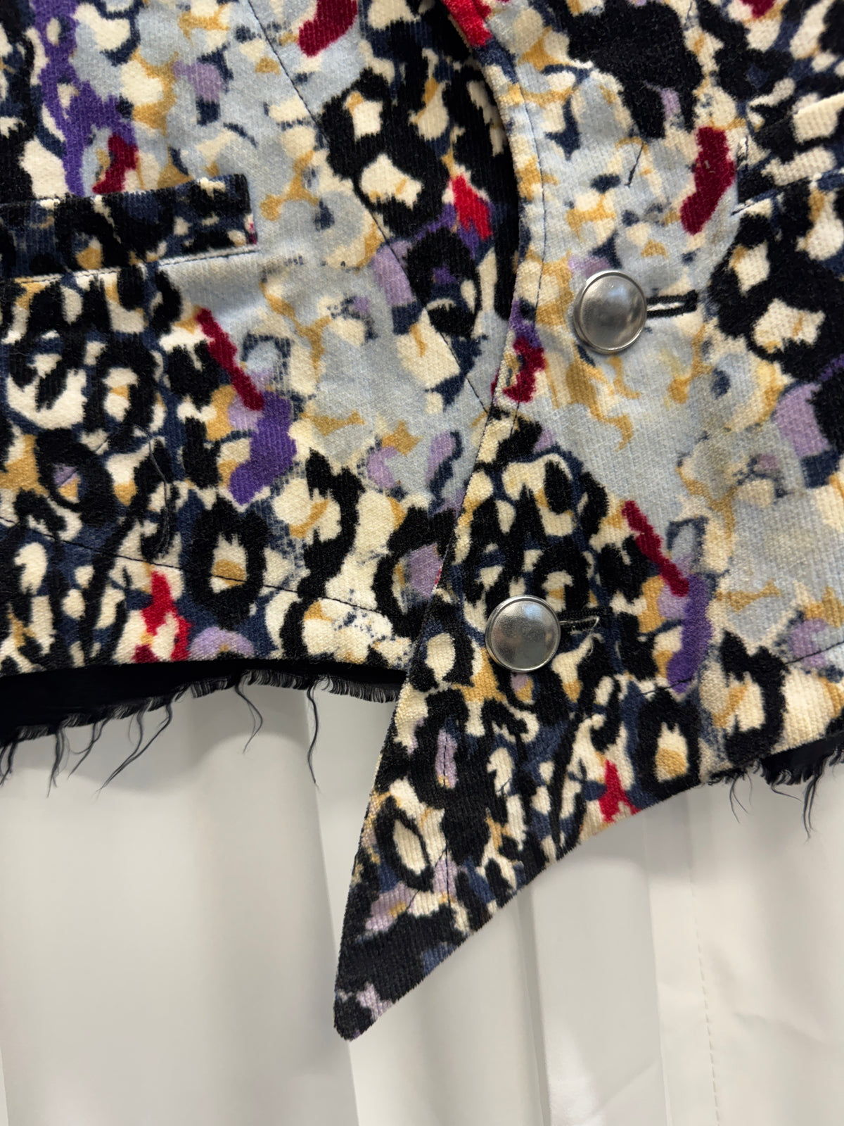 sulvam 19AW Leopard Crazy Pattern Vest / Waistcoat