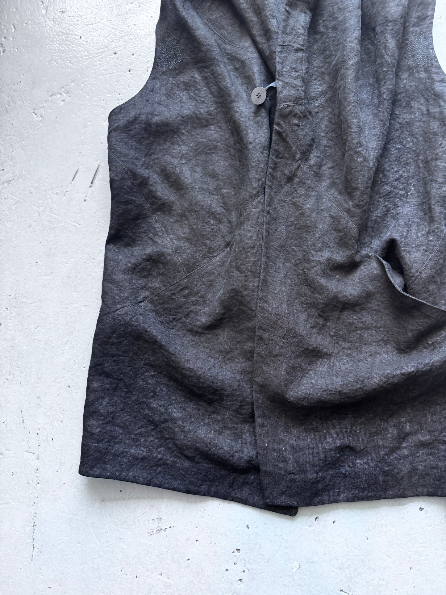 isabel benenato heavy linen hooded vest