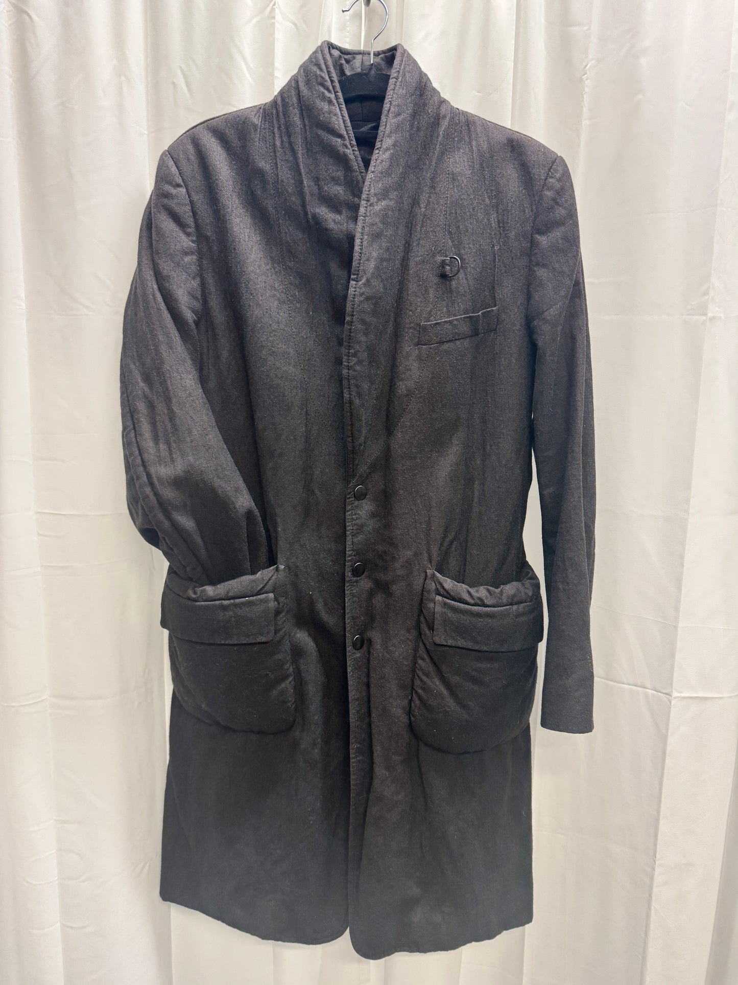 Ann Demeulemeester AW06 Circle Lapel Wool Ramie Padded Coat