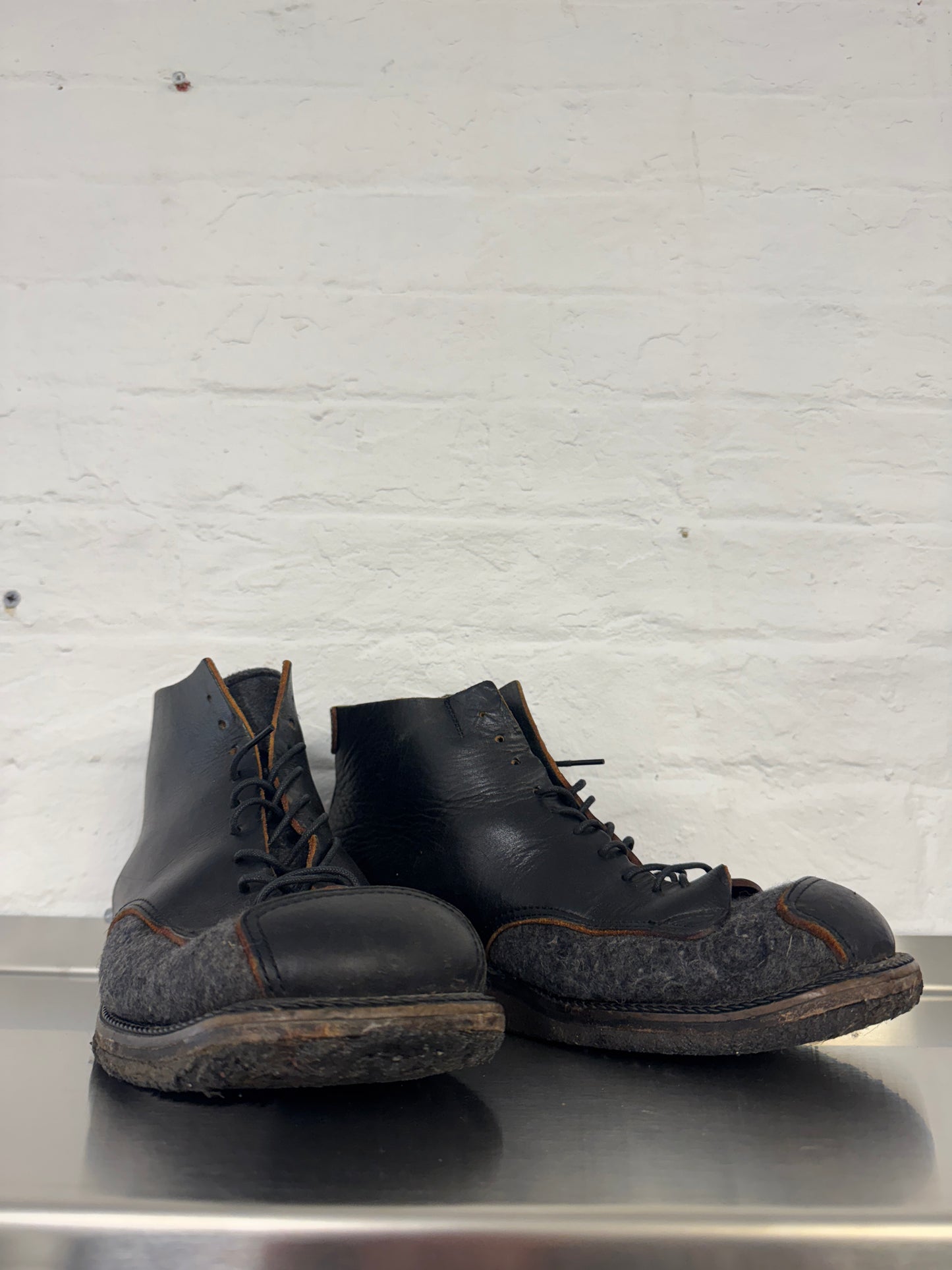 mihara yasuhiro felt and leather boot